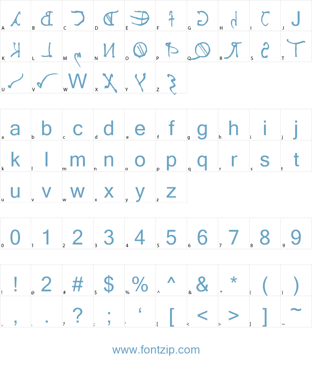 Leonardos mirrorwriting Font Character